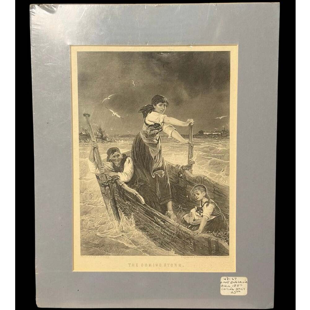 Antique 1800's Photogravure Art Print Titled The Coming Storm By Illman Brothers